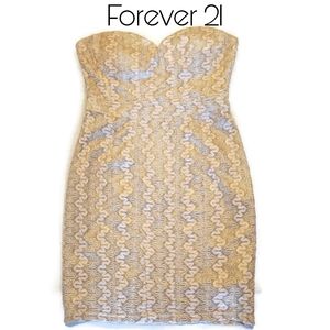 4/$25 🥂 Forever 21 Champagne Strapless Dress